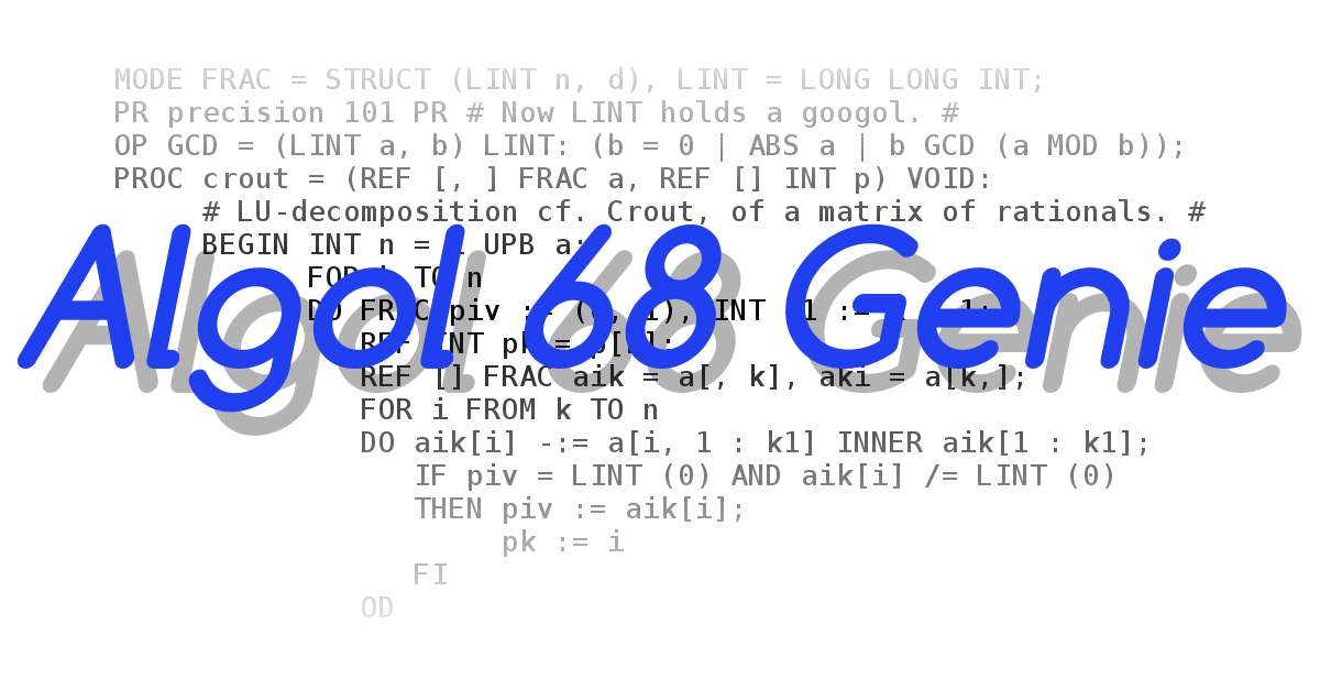 Algol 68 Genie